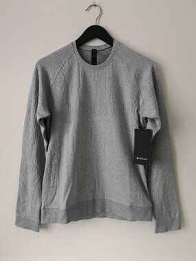 NWT LULULEMON SILD/WHT Grey Merino Wool Engineered Warmth LS Top Men's Medium